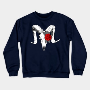 Ram skull with roses Crewneck Sweatshirt